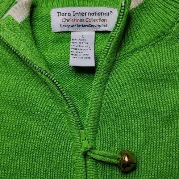 Tiara International Christmas Sweater Cardigan L - Picture 3 of 3